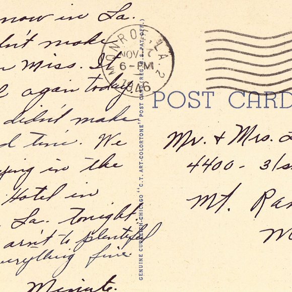 Linen Postcard - Large Letter - Greetings from Monroe,Louisiana M918 - Picture 2 of 2